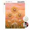 DIY rahmenloses Perlenmalerei-Set Goldene Sonnenblume Sonnenuntergangsfeld 3D glänzende Perlenkunst Leinwand Entspannendes Handwerk für Erwachsene Heimwanddekoration Geschenk