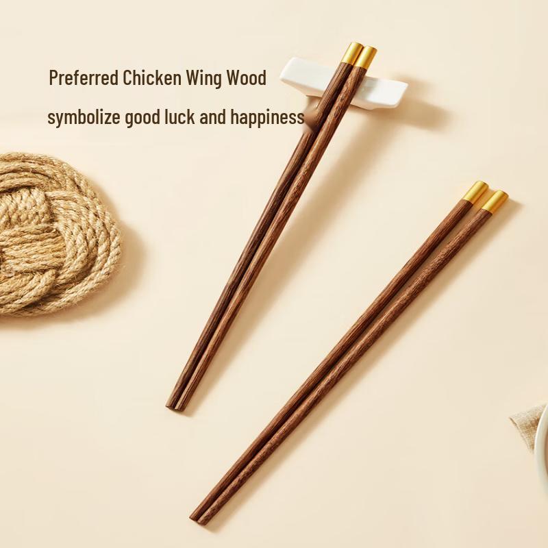 COOKER KING Premium Wenge Wood Chopsticks - 10 Pairs Set