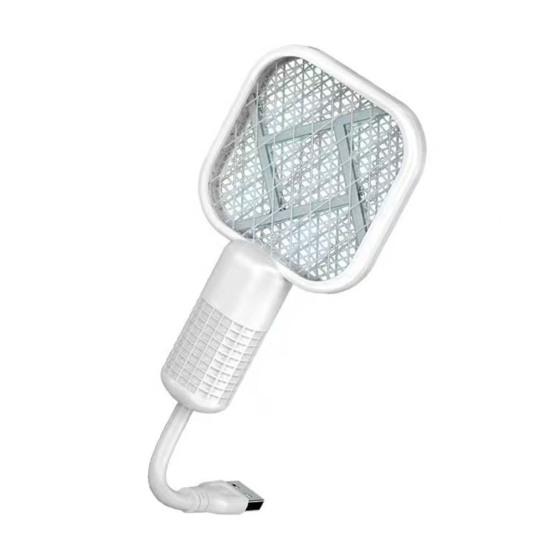 Mini USB Electric Fly Swatter 3000V Portable Travel Lightweight Indoor Outdoor Gnats Trap UV Lamp Automatic Fly Zapper Racket