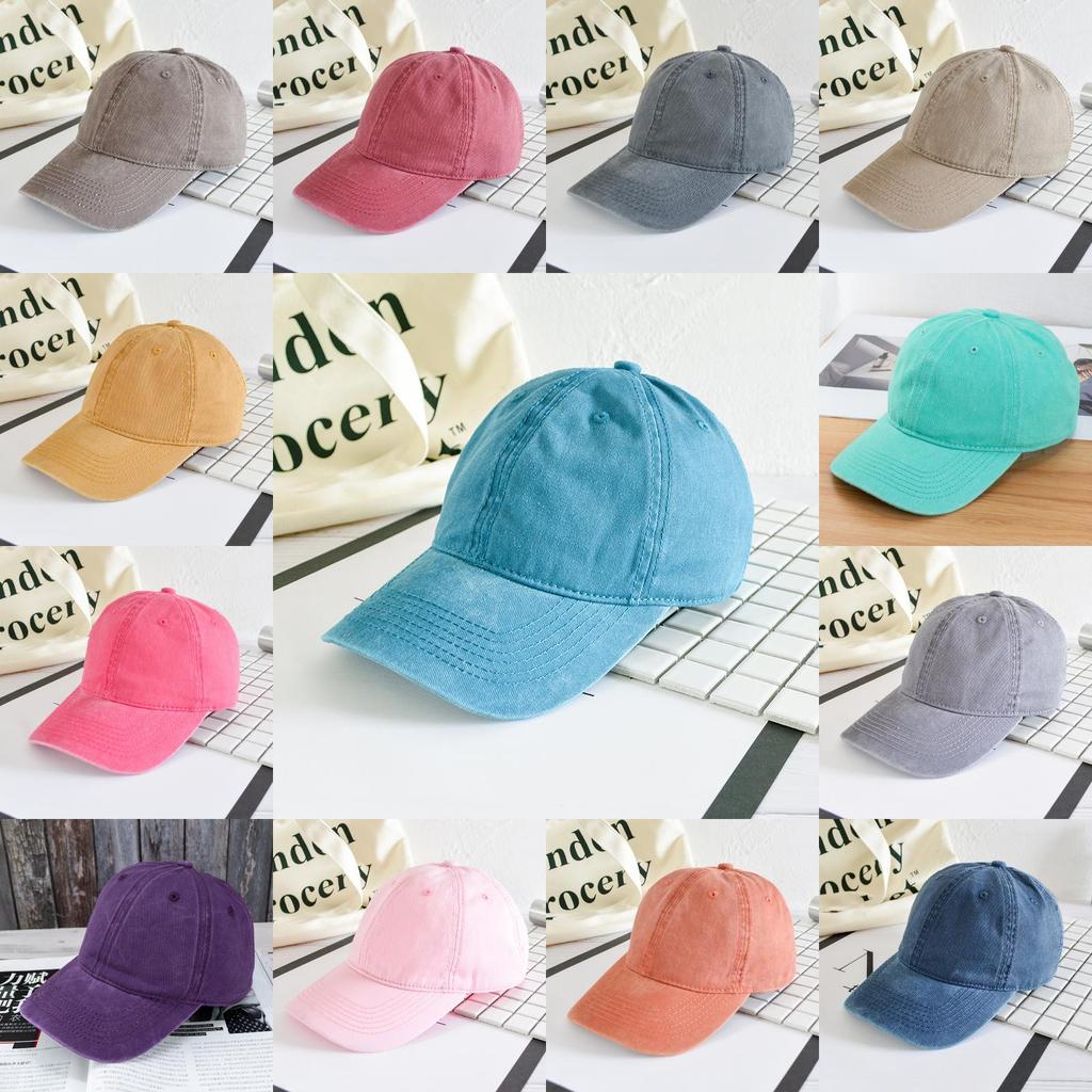 Waterwashed Denim Baseball Cap With Curved Brim For Casual Fashion Men Women