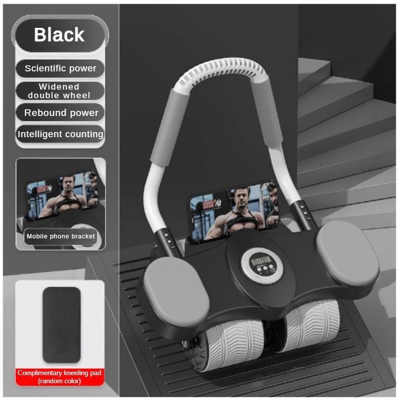New Large Screen Intelligent Timing Fitness Equipment Silent Rebound Anti Slip and Healthy Belly Wheel Elbow Support Timing Rebound Abdominal Wheel