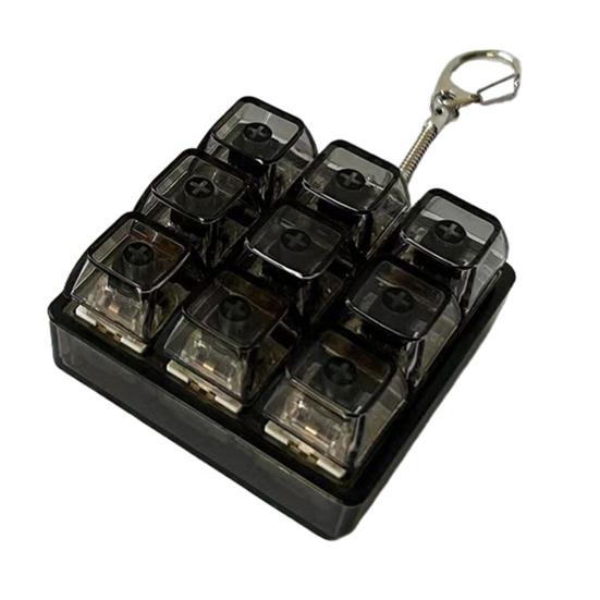 Механічна Клавіатура Брелок-Підвіска Іграшка для Зняття Стресу з Тактильним Клацаючим Звуком Прозорі Світлодіодні Кнопки Портативний Брелок