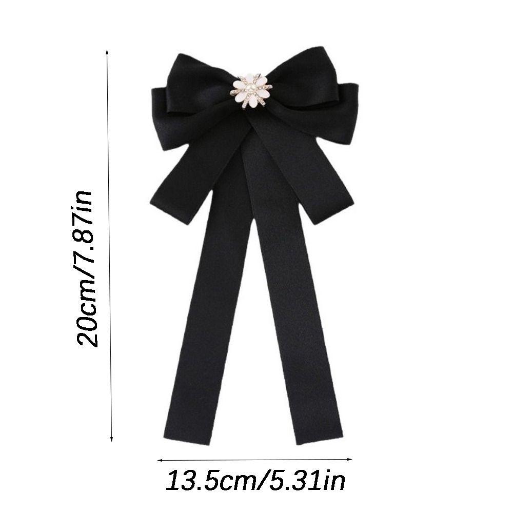 Black Memorial Black Bow Brooch Fabric Bowknot Bowtie Necktie New Shirt Collar Pins  Women