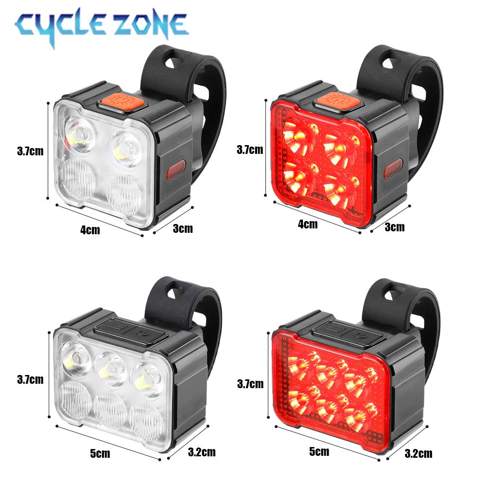 Bicycle Lights Rechargeable Bike Headlight Taillight Bicycle Front Rear Light Cycling Lantern MTB Bike Lamp for Night Riding