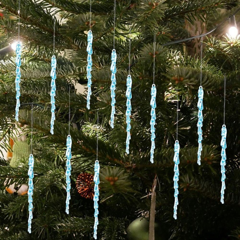 Shatterproof Acrylic Snowflakes Clear Simulation Xmas Tree Ornaments  Party Decor