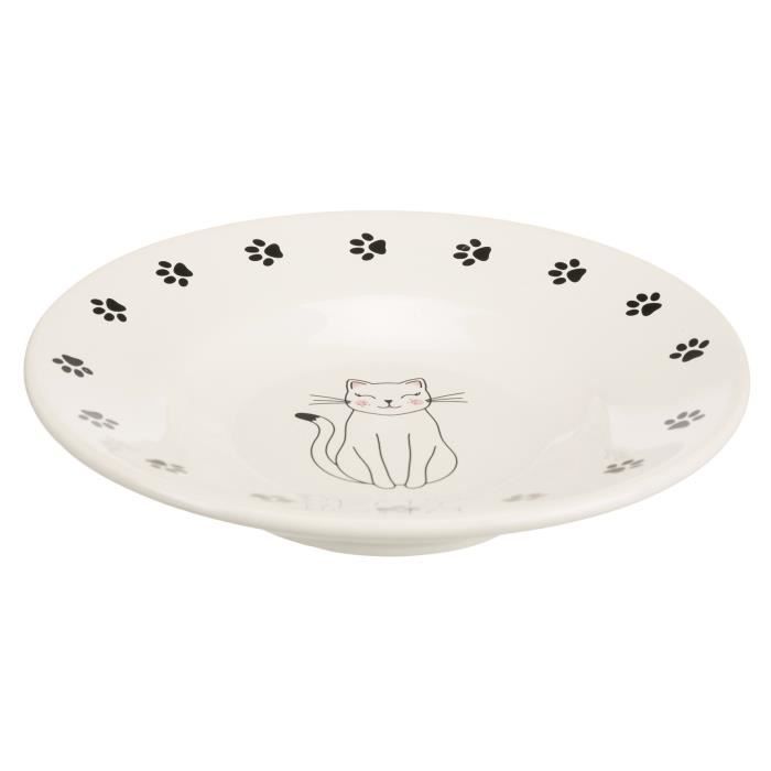 TRIXIE Écuelle Céramique Pour Races À Museau Court - 0,2 L - Ø 15 Cm - Blanc - Pour Chien