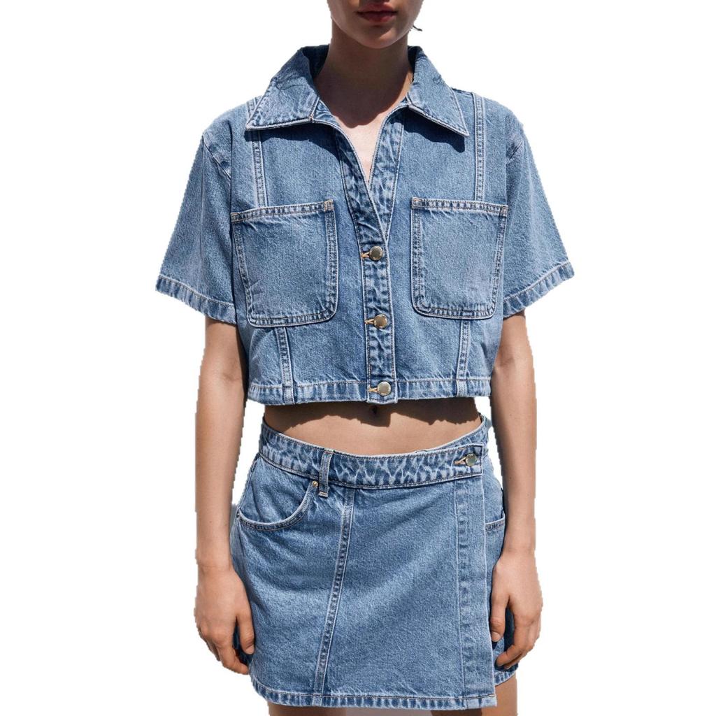 Stilvolles europäisches & amerikanisches Jeanshemd und Hosen-Set - Locker, Bequemes Sommer-Zweiteiler