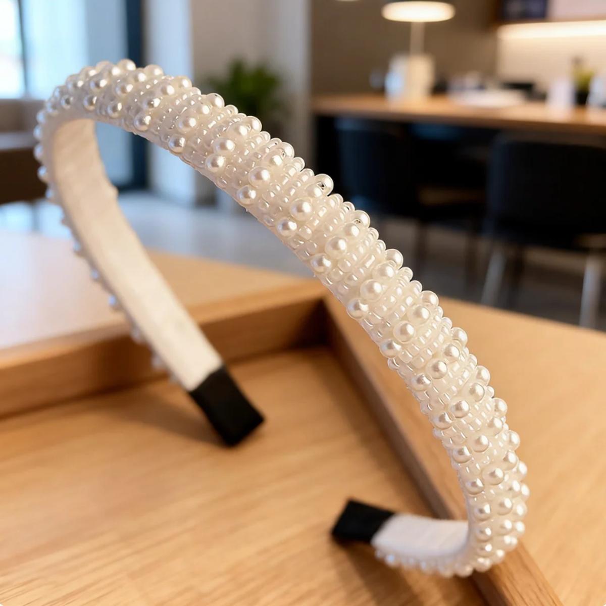 

Fashionable and Elegant Bridal Faux Pearl Headband, French and Japanese Wedding Accessories, Hair Accessories for Women and Girls, Hairband