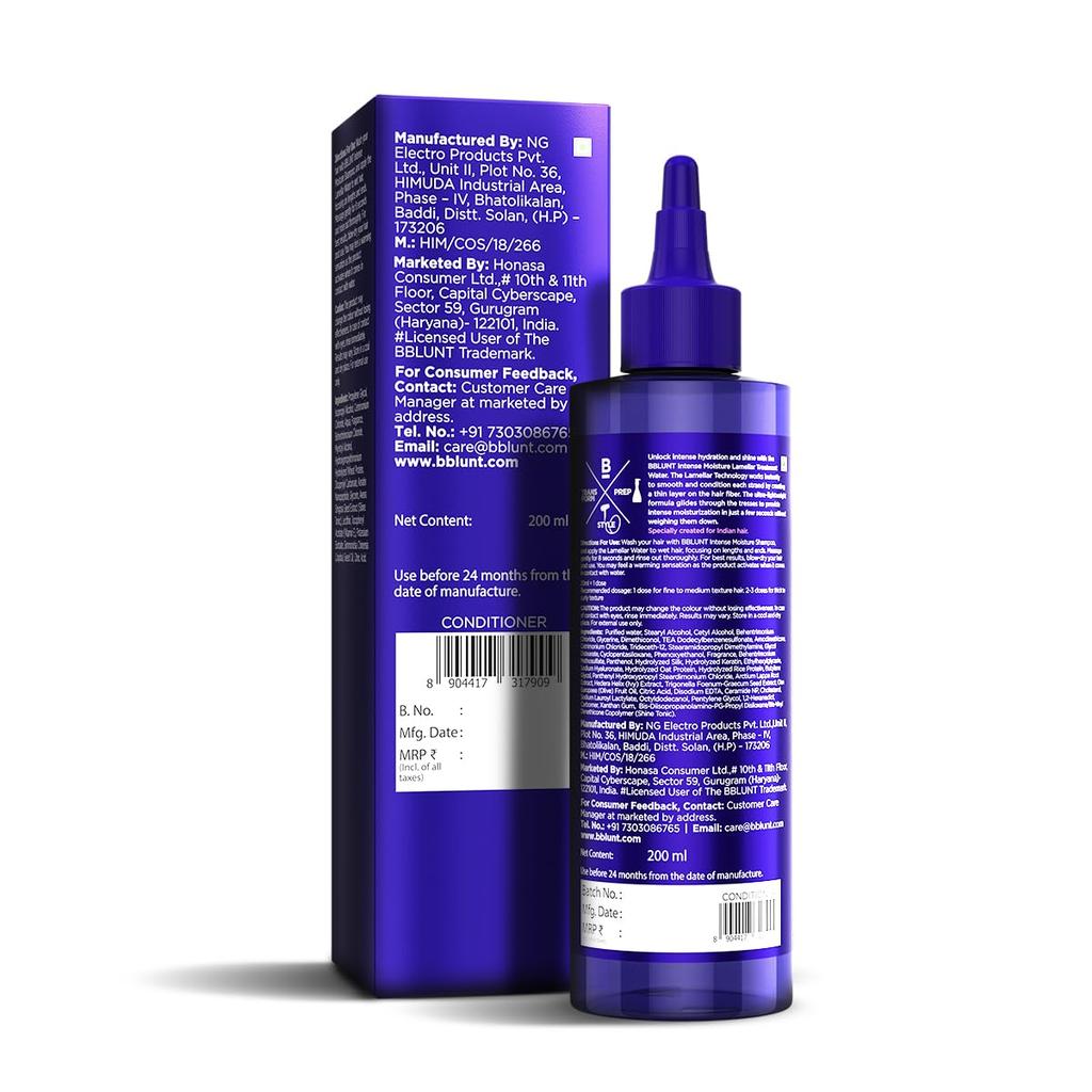 Bblunt Intense Moisture Lamellar Treatment Water 200 Ml Pack | Wonder Water for Dry Frizzy Hair