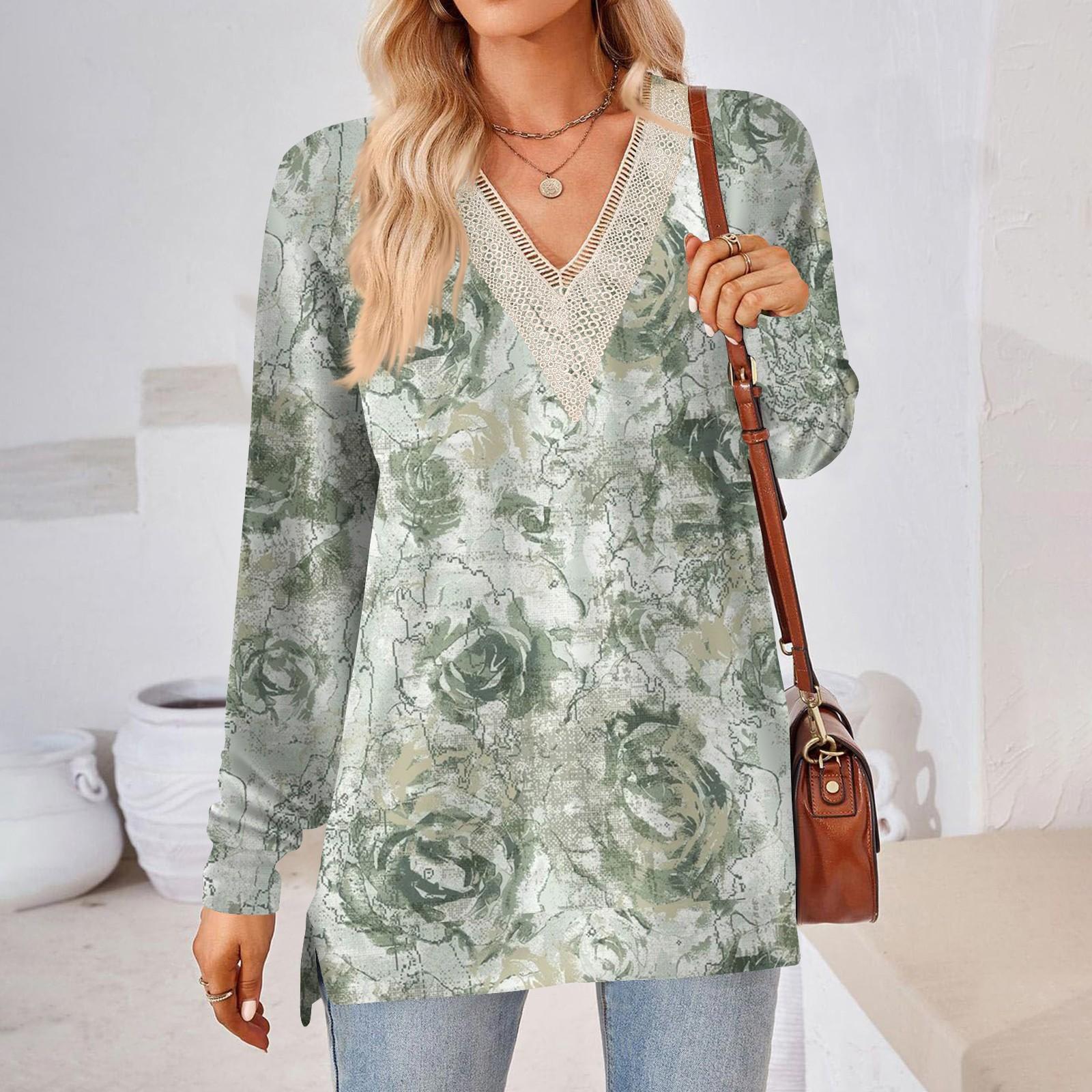 

Женские топы Свободные свободные футболки с длинными рукавами контрастного цвета и разрезом Женские топы XL