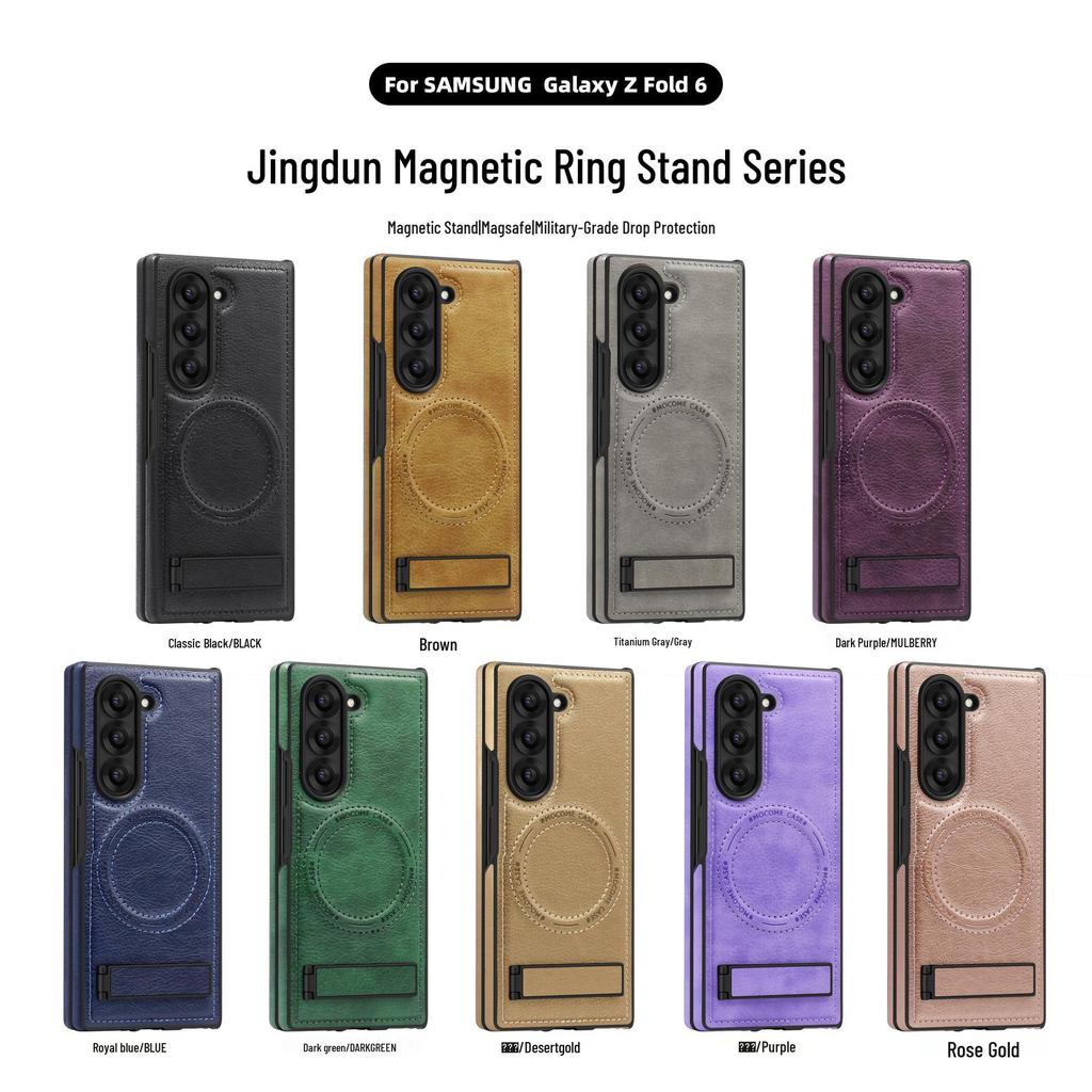 Crystal Shield Leather Magnetic Stand Case for Samsung Z Fold7 - Full Coverage, Drop-Proof Protection