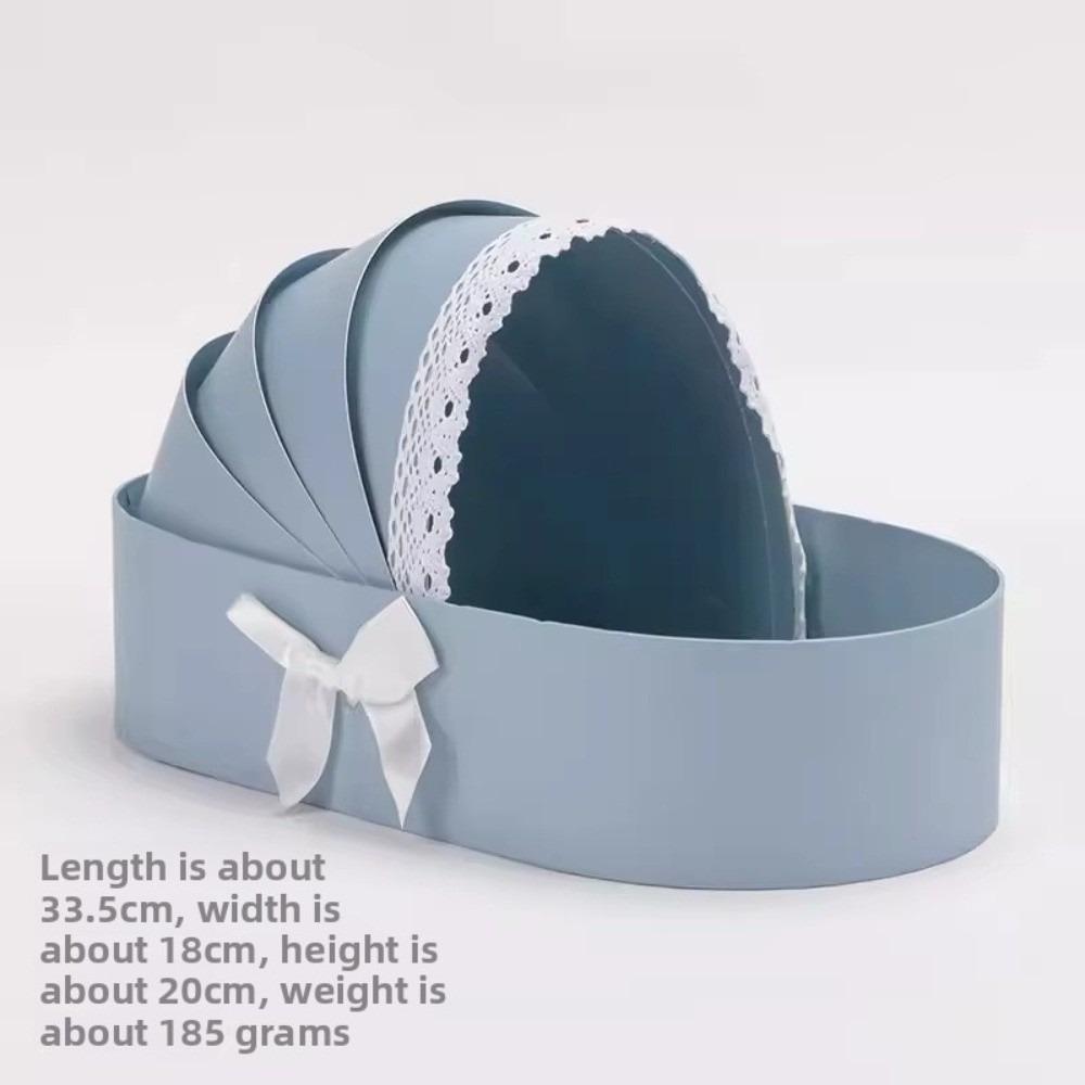 Luxury Blue Pink White Shower Gift Box Moon Cake Fresh Flower Fresh Flower Arrangement Box Multi-Functional Packaging Box
