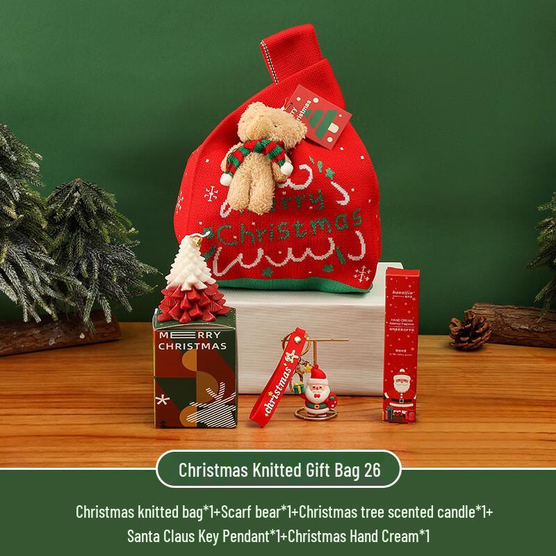 Christmas Gift Set with Knitted Bag, Mug, and Essentials