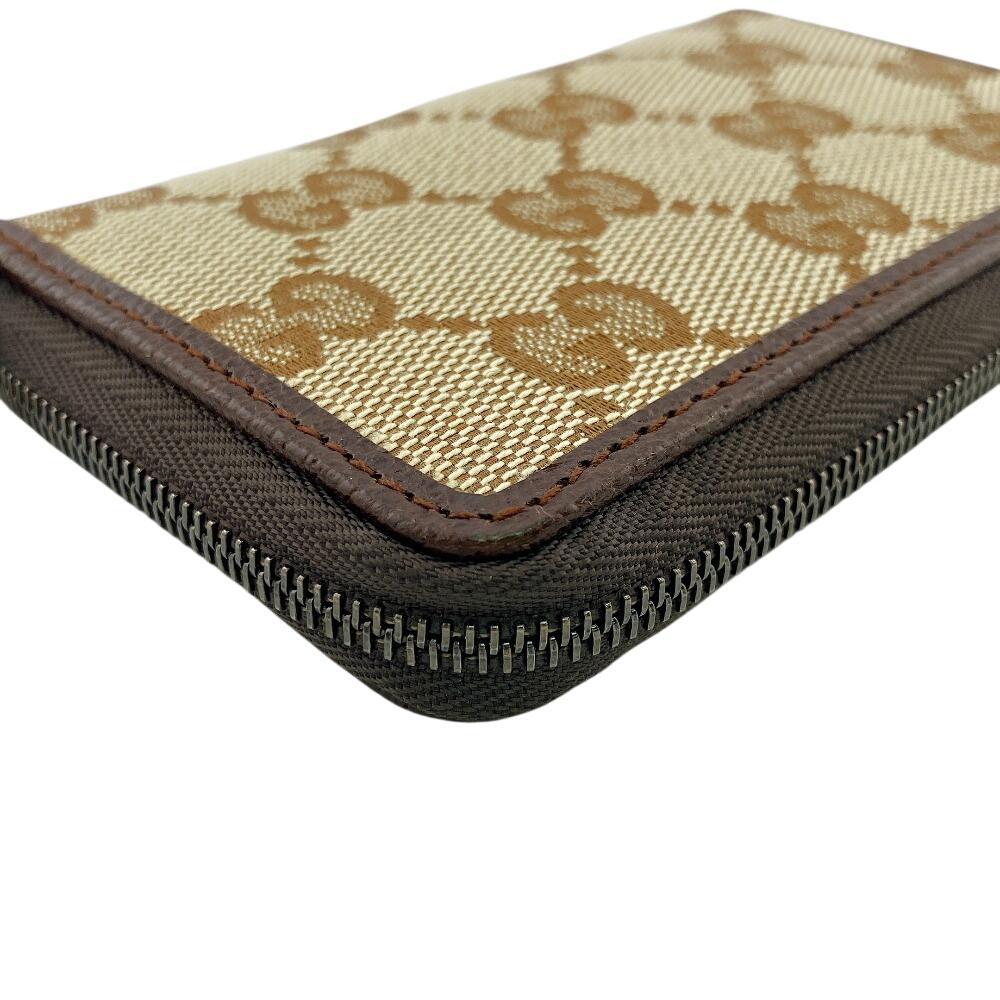 GUCCI 162848 Coin Pocket GG campus canvas Coin case Brown canvas Used