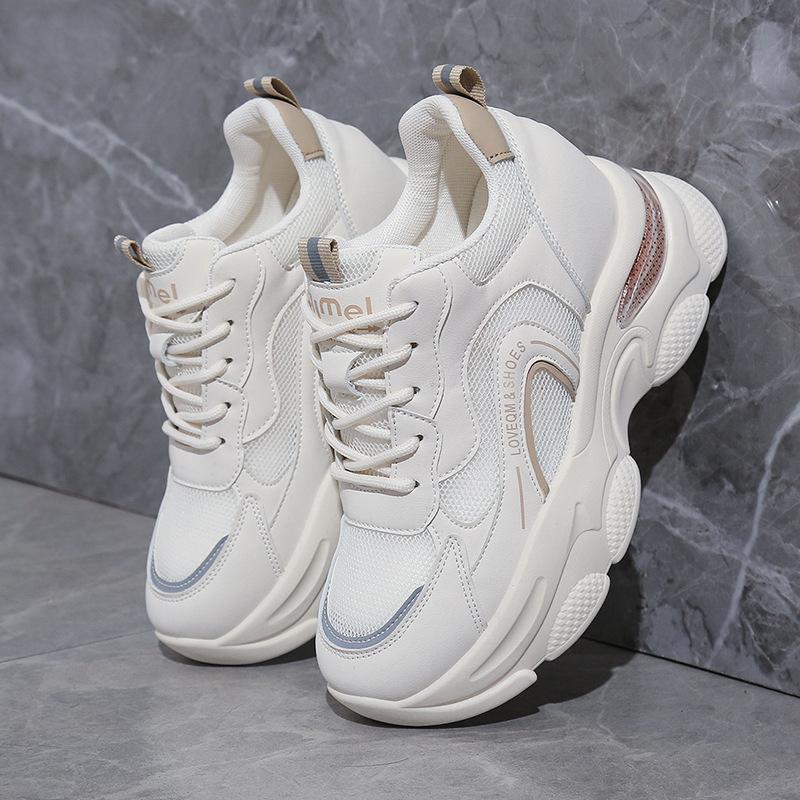 Innere Höhenzunahme Dad Shoes Damen Frühling und Herbst 2025 neu vielseitig kleinlich dicksohlig atmungsaktiv lässig Sport kleine weiße Schuhe