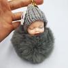 Imitation Rex Rabbit Fur Sleeping Doll Keychain - Cute Sleeping Baby Bag Pendant Gift