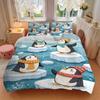 3pcs set Penguin Winter 1 Quilt Cover + 2 Pillowcases, All Seasons Bedroom Setting, Perfect for Home and Dorm Decor a151