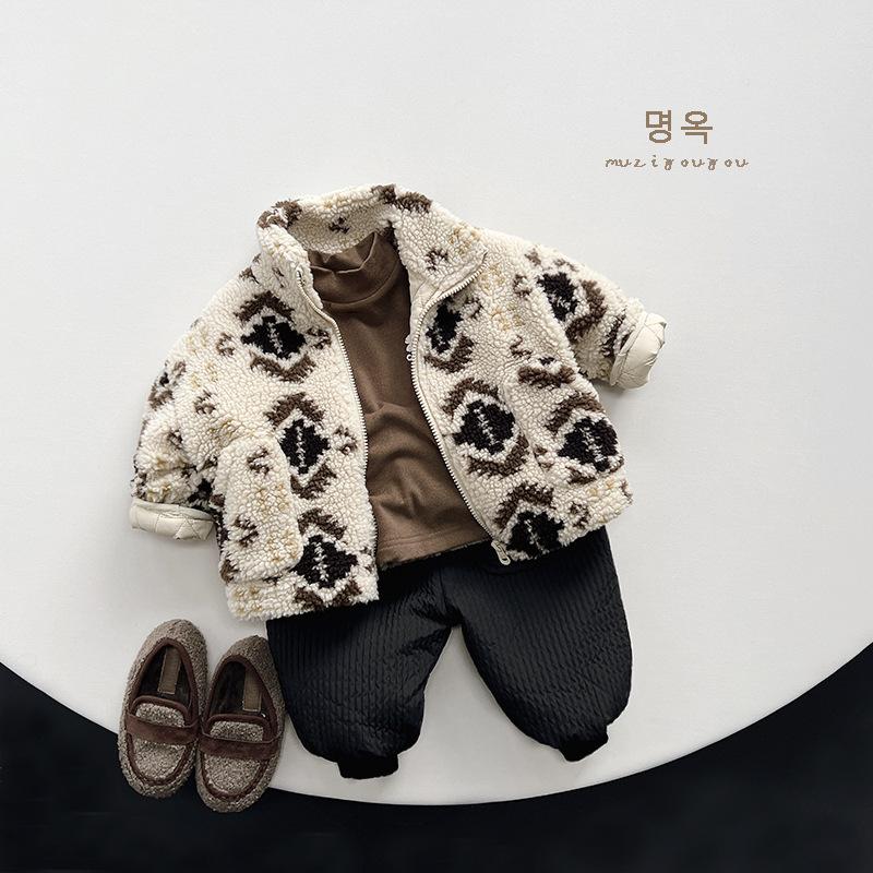 Kids Thick Padded Warm Winter Pants Korean Style Casual Unisex Toddler Children Trousers