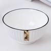 Vertical Stripe Ceramic Rice Bowl