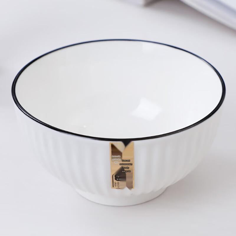 Vertical Stripe Ceramic Rice Bowl