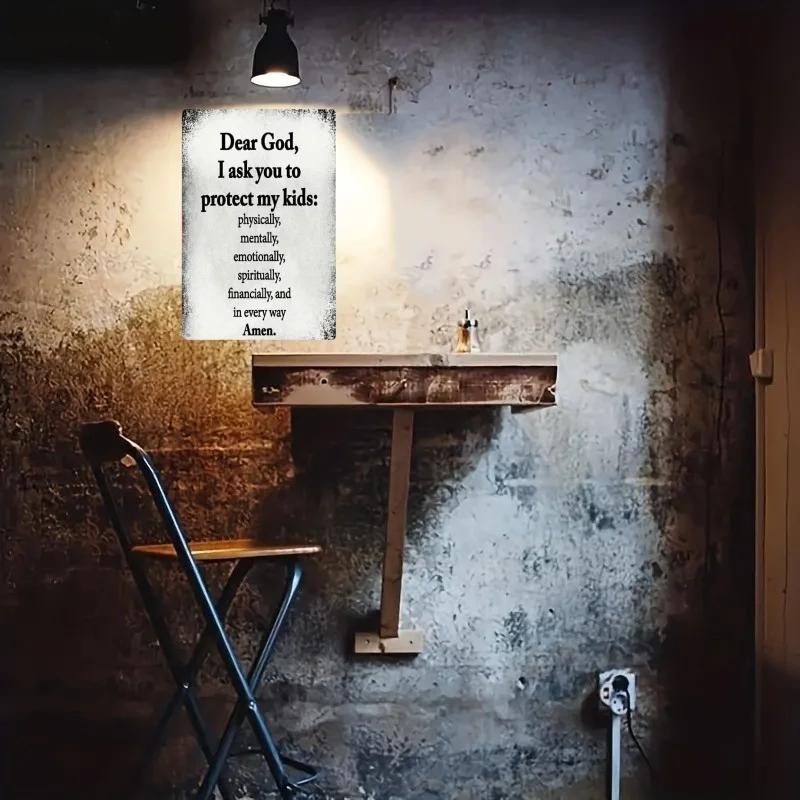 Hisun Tin Sign Vintage Assorted Christian Bible Verse Prayer Tin Sign Set Retro Religious Psalm Scripture Metal Wall Art Rustic Faith Home De