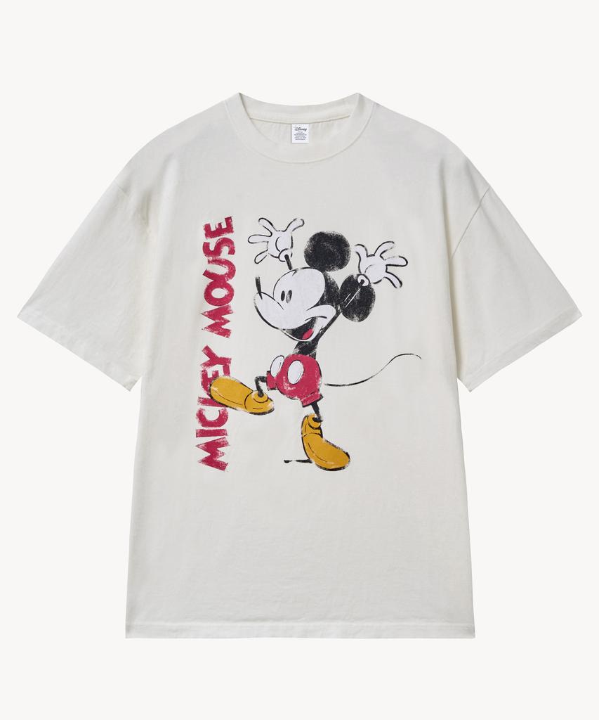 VTWO Fade Wash Cheeky _Mickey_ T-Shirt (White)