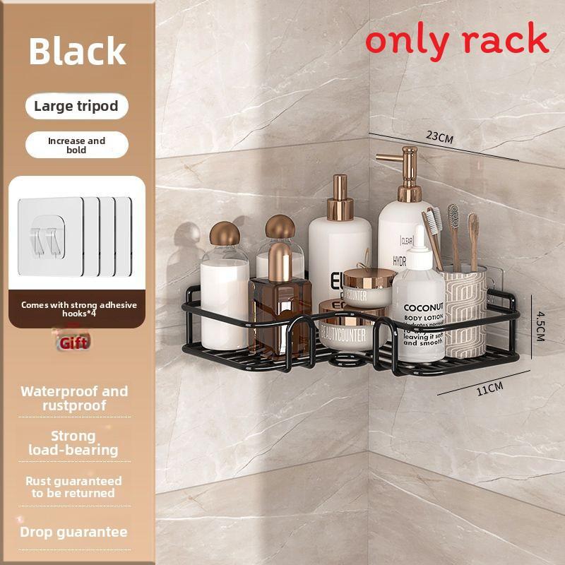Modern Minimalist Bathroom Wall Shelf With Carbon Steel Material For Storage And Organization