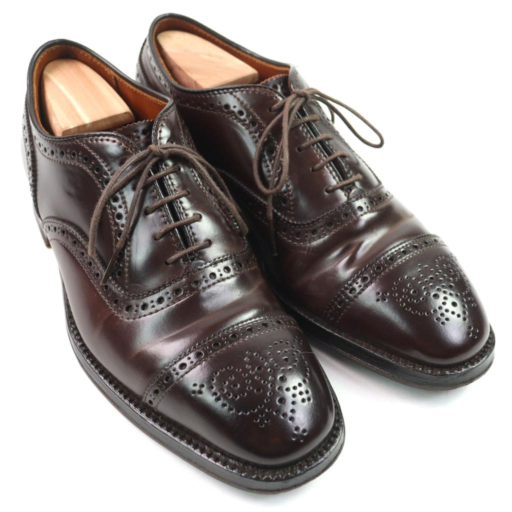 Great ALDEN Leather shoes 5160 special order Soul cap toe semi-brogue imens 6.5 Used