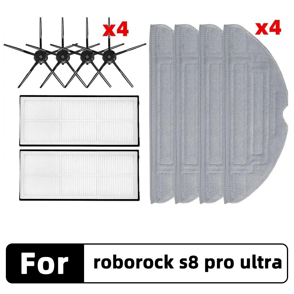 Compatible for Roborock S8 Pro Ultra, G20 A6900RR Main Side Brush Hepa Filter Mop Cloth Dust Bag Spare Parts Accessories