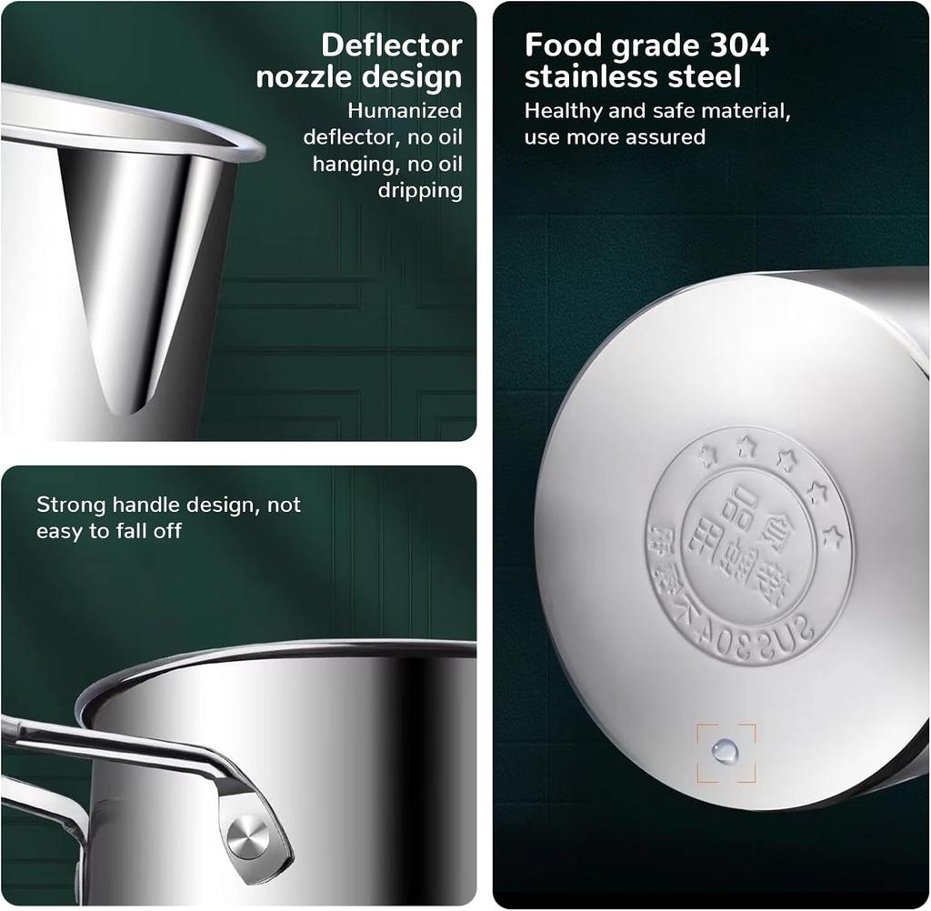 304 Stainless Steel Deep Fryer Pot with Basket All in One Kit Includes Strainer Tongs Lid Anti Slip Base Anti Scalding Silicone Handle for Home