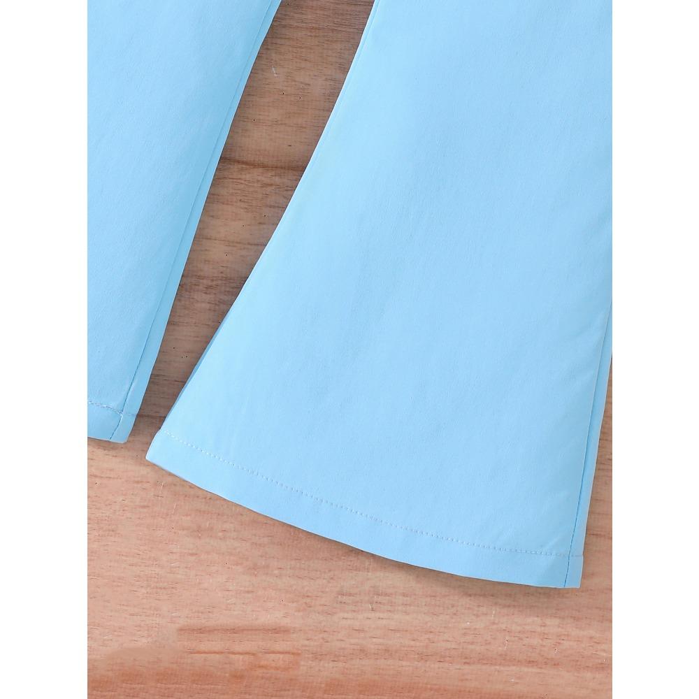 Varmsalg 2-7Å Jentedrakt Sommer Haltertopp Mesh + Utsvingte Bukser Jentemotedrakt Jentebukser