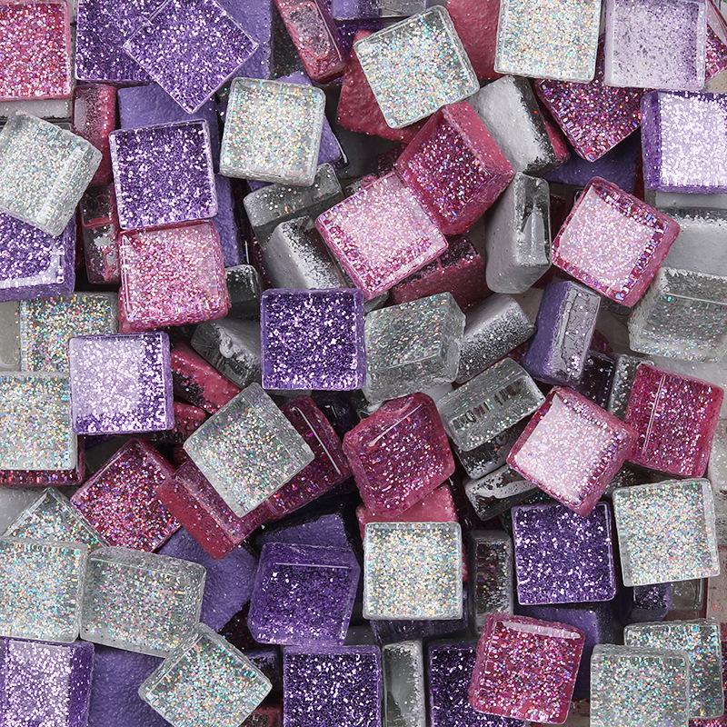 100g Diy Mix Color Glitter Glass Mosaic Stones Mosaic Tiles Glass Pebbles Crafts Material Puzzle For Diy Mosaic Making  Arte