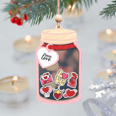 Yousheng Holz Liebesflasche Hängendes Ornament Valentinstag Ich liebe dich Flaschen Dekoration Handgefertigt Auto Rückspiegel Hängende Dekoration Anhänger