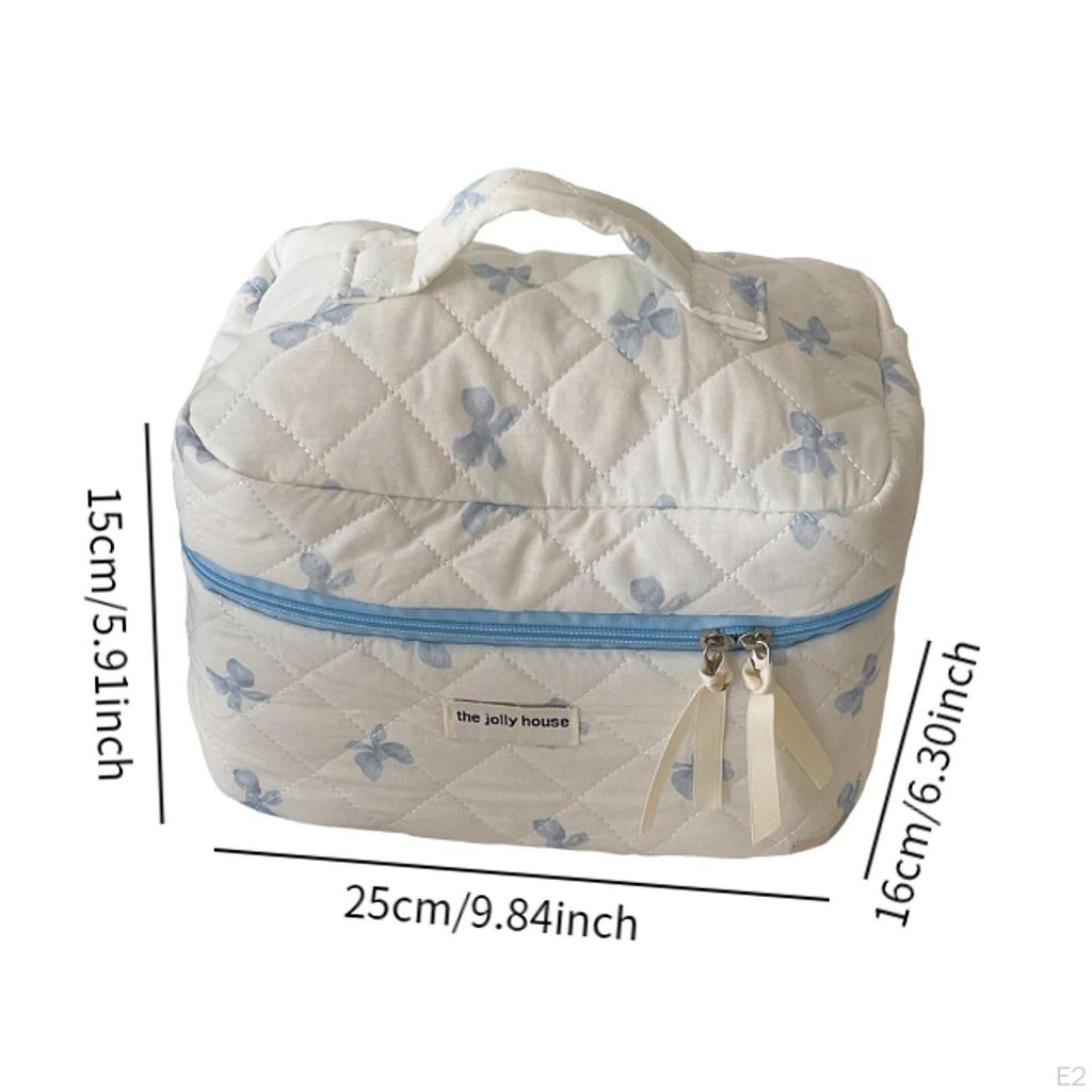 Søt sminkepose sløyfe kosmetisk bærbar multifunksjonell for kvinner jenter oppbevaring