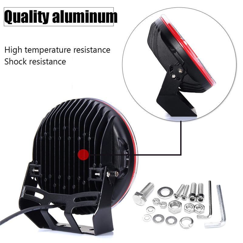 2X 9 Inch 370W LED Round Work Light Spot Flood Driving HeadLamp Offroad SUV ATV