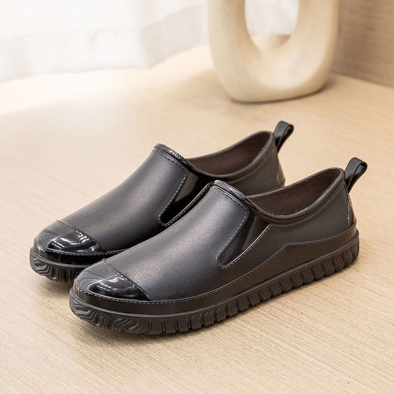 Mutter Regenschuhe Damen flacher Mund neue Mode leichte Regenstiefel tragen rutschfest Erwachsene Arbeit Autowäsche Klebeschuhe