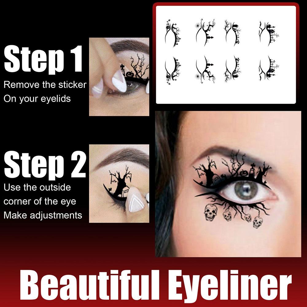 Halloween Eyeliner Sticker Horror Spider Bat Decorative Eyeliner Eyeshadow Fashion Party Makeup Tools Creative Party Makeup