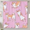 Shiba Inu Living Room Curtains for Living Room 2 Elegant Pieces Tulle In Kitchen Curtain Blackout Curtain 100% Partition Shades