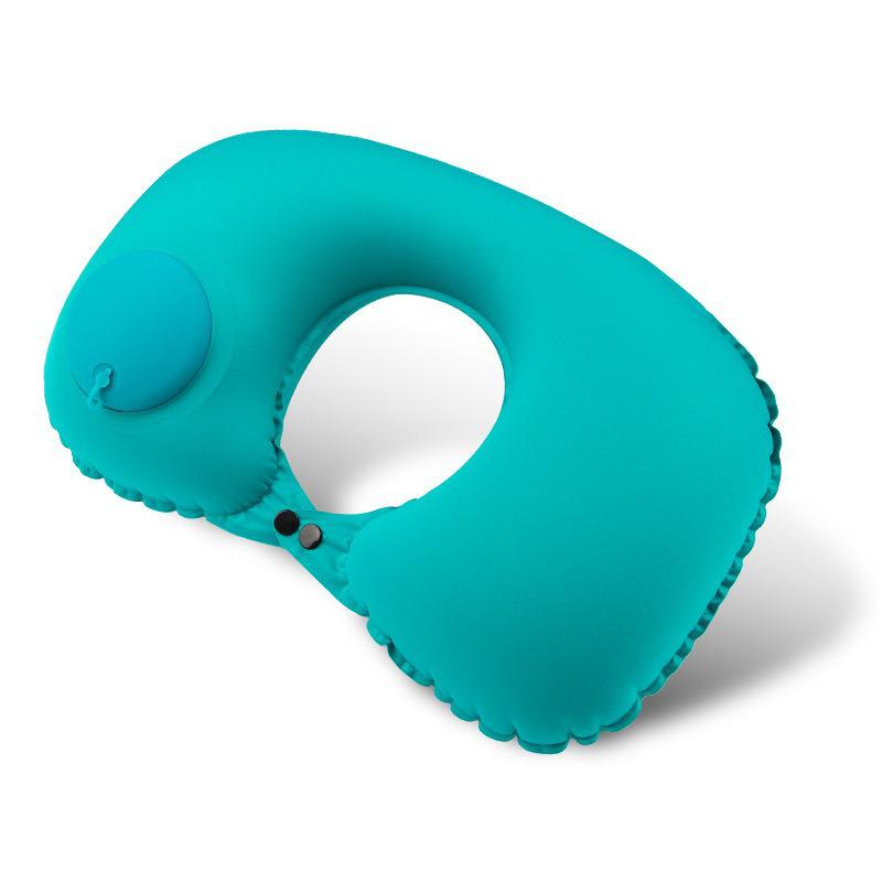Portable Inflatable U-shaped Neck Pillow for Travel - Milk Silk Press-type for Car & Airplane