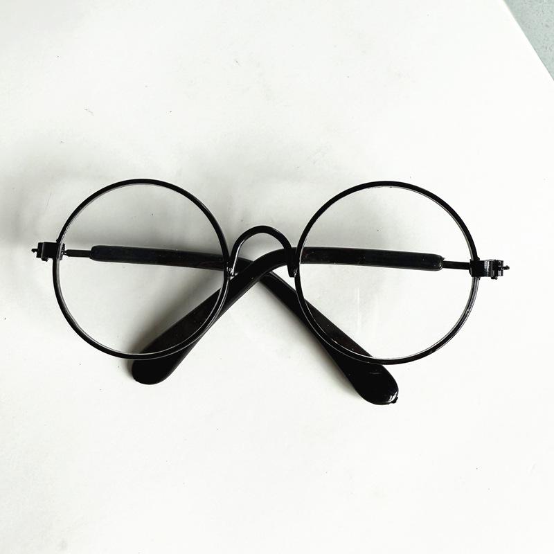 Pet Fashion Round Sunglasses for Cats & Dogs - 9cm Cotton Doll Accessories