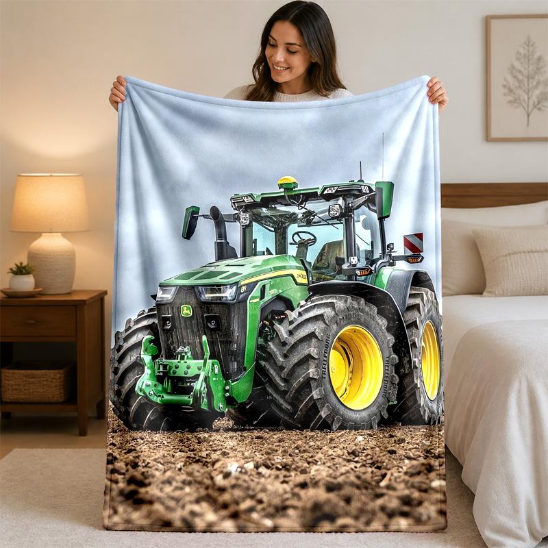 Coperta in Flanella Stampata John Deere Morbida Calda Coperta Plaid in Peluche Per Letto Divano Divano Uso Domestico Interno