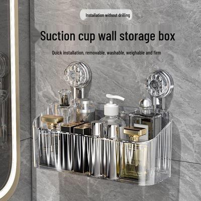 Suction Cup Wall Mounted Bathroom Storage Rack
