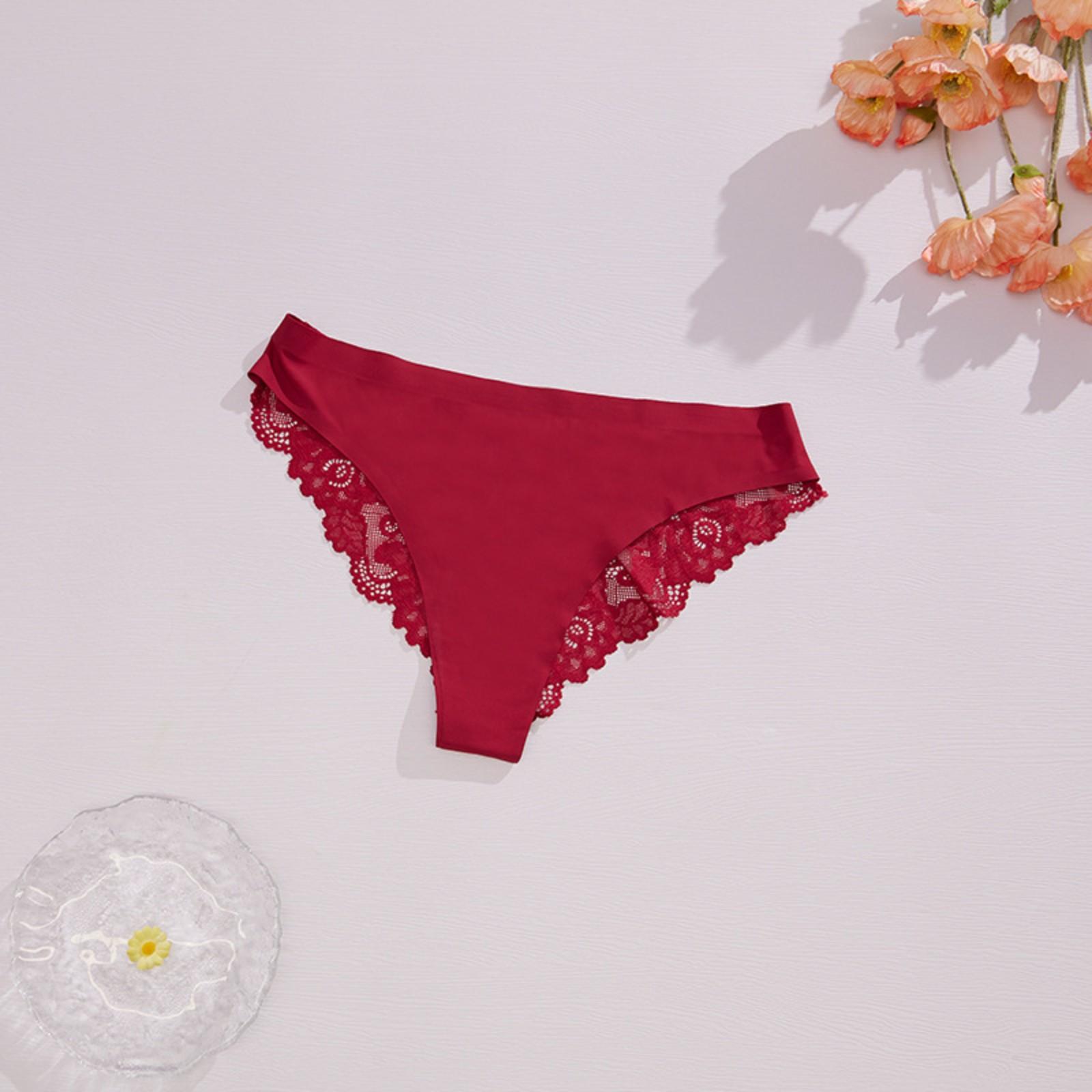 

Women s Sexy Hollow Ice Silk Underwear S червоний