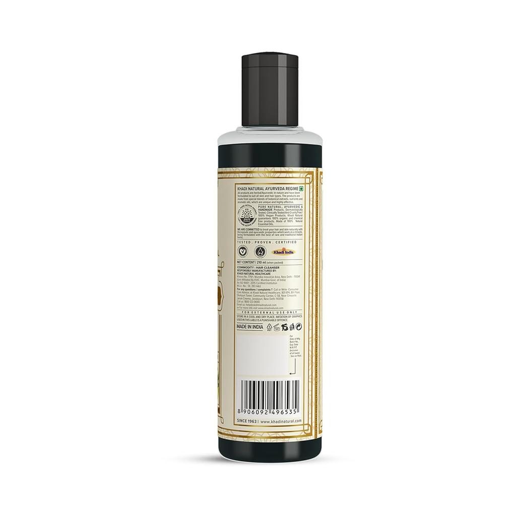 KHADI NATURAL Amla & Bhringraj Hair Cleanser Shampoo 210ml Pack For All Hair Types, Dandruff Control, Hair Fall Reduction