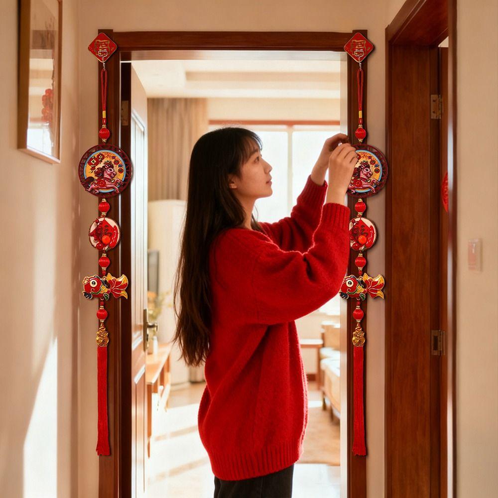 New 2026 New Year Pendant Year of the Horse Red Lucky Spring Festival Decor Entrance Door Decor Festive Atmosphere