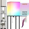 Three-Tier Storage Bookshelf Floor Lamp for Living Room Display