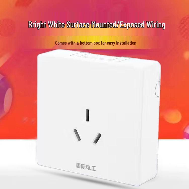 Ultra-Thin Surface-Mounted Single-Pole Switch & Socket Panel for Home Walls
