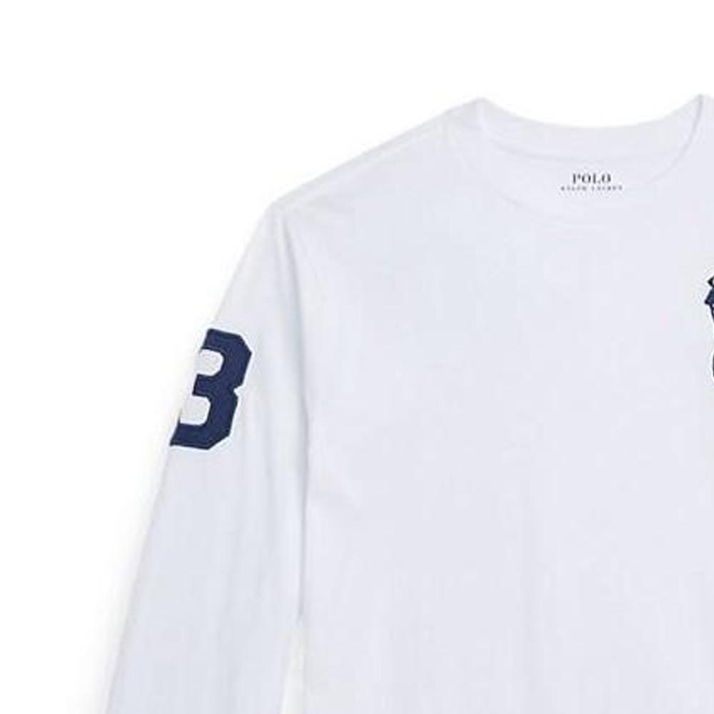 Polo Ralph Lauren Kinder T-Shirt Ss23 Logo Bestickt Rundhalsausschnitt Langarm Kinder Tops Weiß 323853891-009