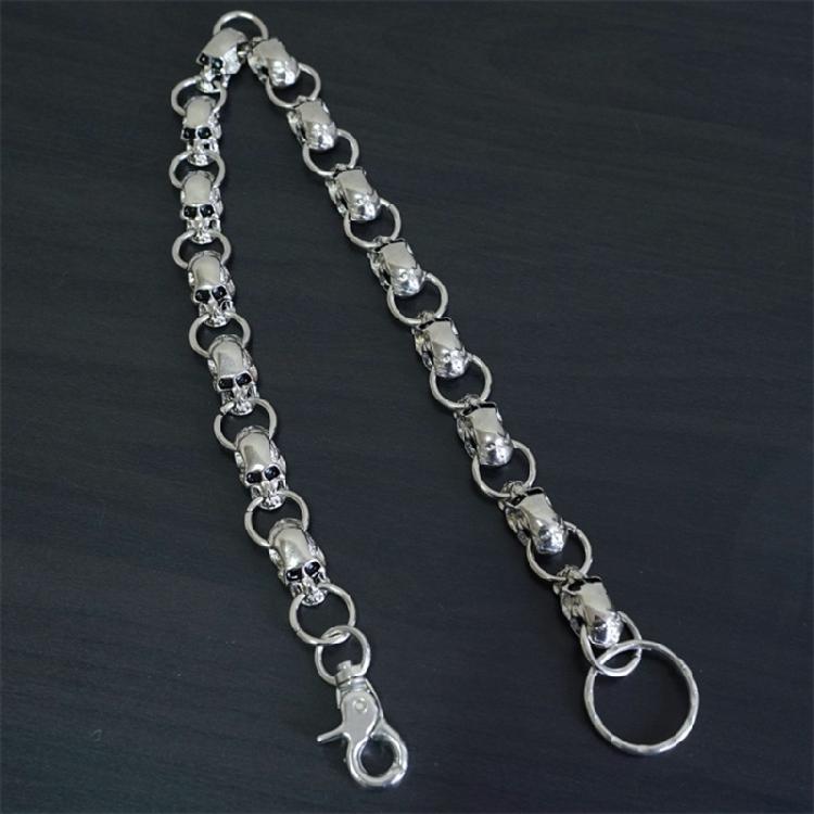 Catena Pesante Robusta per Portafoglio da Biker Catena con Teschio Punk Portachiavi Metallico Catena con Moschettone