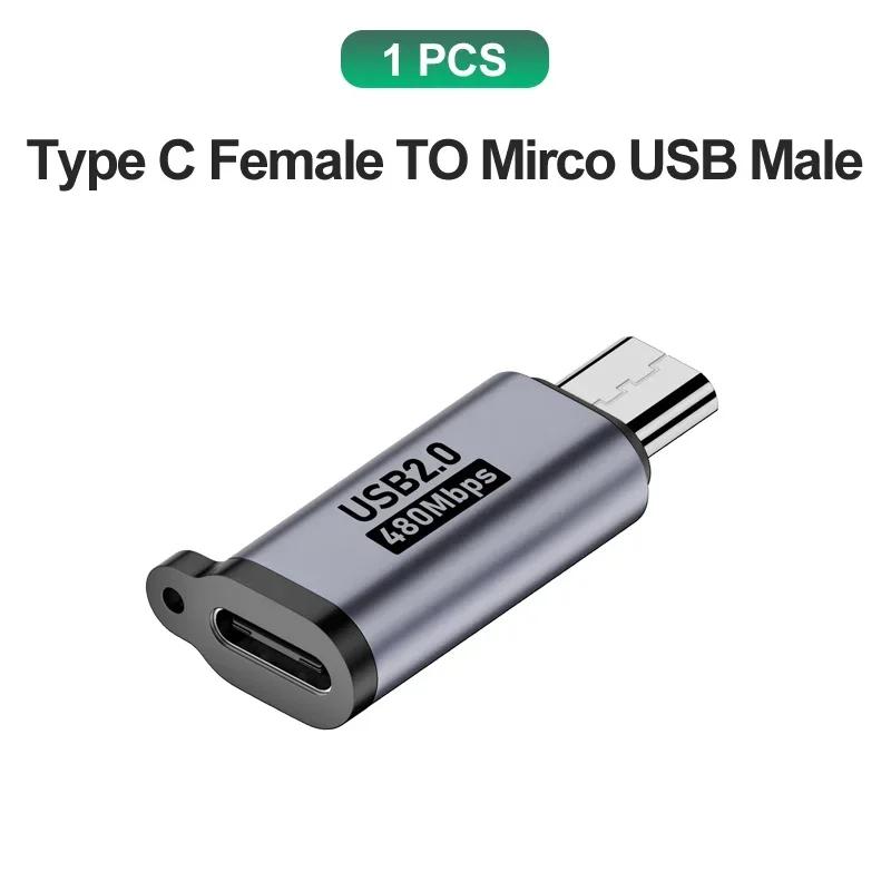 

Адаптер Type C (тато) до Micro USB (мама) Конвертер USB C (мама) Сумісний з USBC USB C для зарядного та дата-кабелю Xiaomi Samsung